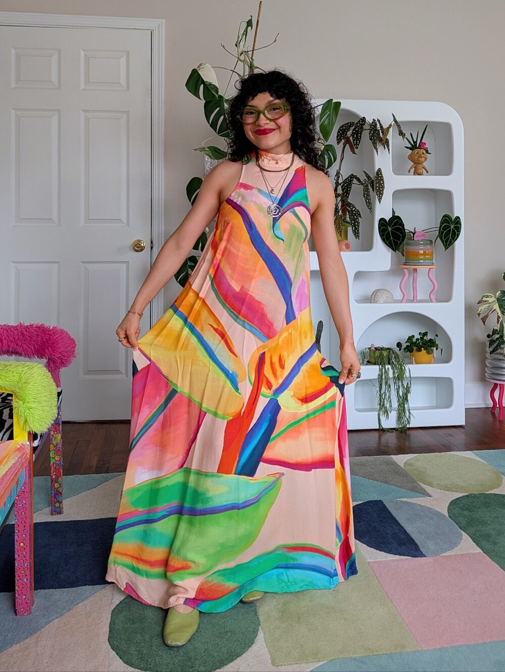 Farm Rio Anthropologie rainbow maxi dress - Picture 2 of 8